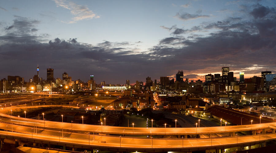Johannesburg skyline at sunrise